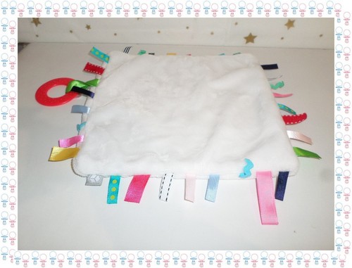 Doudou plat carré blanc - plat,