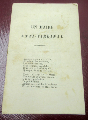 Rare pamphlet maire - pamphlet, "un