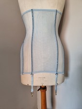 LA PERLA MADE IN ITALY SERRE TAILLE PORTE JARRETELLE GAINE BLEU STRASS LUXE NEW