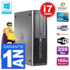 PC HP 6200 SFF Intel i7-2600 RAM 16Go Disque 250Go Graveur DVD Wifi W7