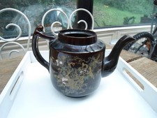 teillere ancienne peint et emaille terre de feu