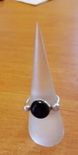      Alliance   argent style romaine   onyx  cabochon  925 poids 3.9 g