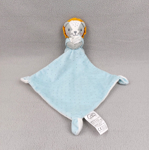 Doudou lion gris blanc mots - gris,
