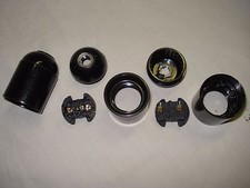 douilles E 27 (lot de 2) NOIRE chemise lisse, terre et vis de blocage (réf K1)