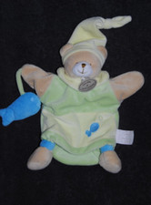 DOUDOU ET COMPAGNIE marionnette ours poisson vert bleu TTBE