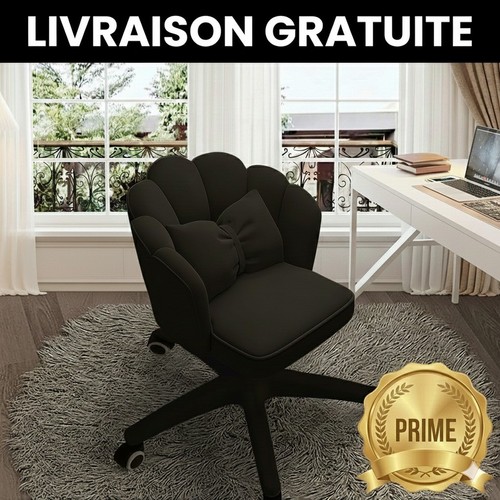 Chaise coiffeuse velours noir - chaise,