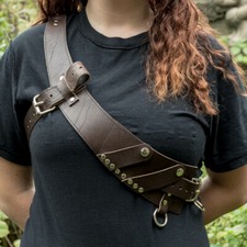 Véritable Cuir Pirate Bandoulière Ceinture Déguisement Chasse Sangle Utilitaire