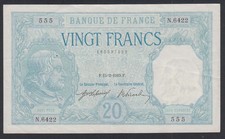 (FR1) Billet France 20 Francs Bayard 1919  - N.6422 555 - lartdesgents.fr DVGM11