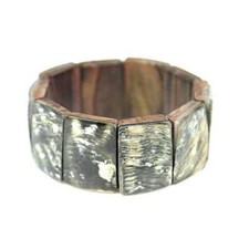 Bracelet extensible carrés de nacre verte