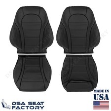 Pour Mercedes-Benz Classe C W205 2014-2021 housses de siège avant W205-CUIR NOIR