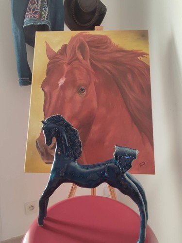 Cheval bleu contemporain - ,, fait