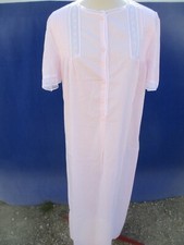 Chemise de nuit N°17  polyester coton rose dentelle blanche voile vintage