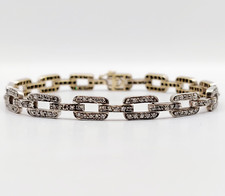 Bracelet art deco or 18k et argent et 2,00 carats de diamants (circa 1920)