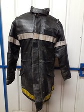  ANCIENNE VESTE DE FEU EN CUIR SAPEURS-POMPIERS OBSOLETE  T 104 M