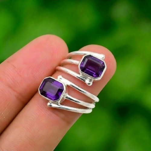 Amethyst ring 925 sterling - ring,