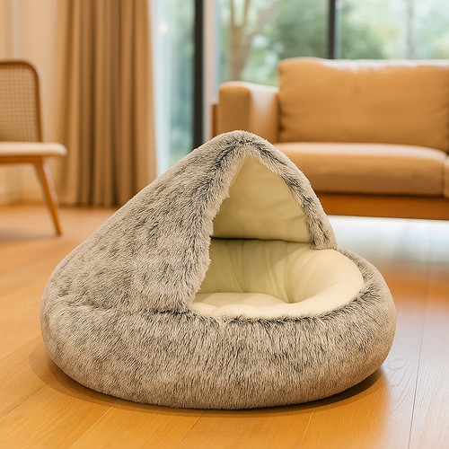 Lit rond peluche - lit, en