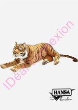 Peluche géante tigre brun couché 1m50