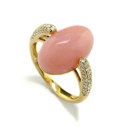 Bague opale rose cabochon - opale,