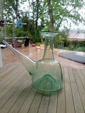 Verrerie de Grésigne  Poron  Verre soufflé XVIII ieme verre bleu art Glass bulle