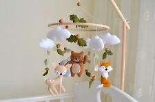 Mobile bébé Woodland, mobile forestier, fille mobile ours renard, garçon mobi...