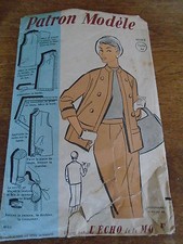  ANCIEN PATRON "  ECHO DE LA MODE  TAILLEUR VESTE JUPE  T 44 ANNEE 50/60