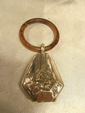 HOCHET DE BÉBÉ ANCIEN GRELOT ARGENT MASSIF FLEURS  ART DECO SILVER RATTLE