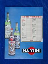 SUPERBE RARE TOP ++ PLAQUE ANCIENNE Old plate - MARTINI - TARIF CONSOMMATIONS