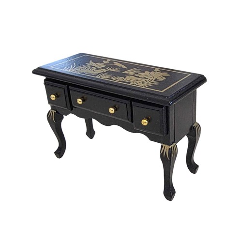 Table Console Noire Et Or