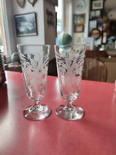 Saint Louis Deux Verres A Bière Cristal Sablé Décors Houblon (J2)