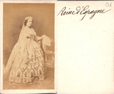 Madrid, Isabelle II reine d'Espagne, circa 1860 Vintage CDV albumen carte d