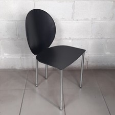 Chaise Métal Et Cuir Noir Gioconda Design Roberto Barbieri Marco De Carli 1980