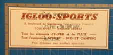 IGLOO SPORTS VETEMENTS SPORTS TOULOUSE  publicité 1961 advert  