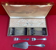 service a gateaux pelle a tarte et 12 fourchettes métal argenté poincon Argental