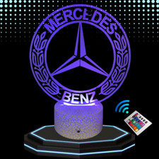 Lampe de chevet 3D LED Voiture Mercedes - 16 couleurs - Idée cadeau veilleuse
