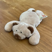 Doudou Peluche petit ours allongé Beige Marron Nicotoy Baby Collection 20 cm