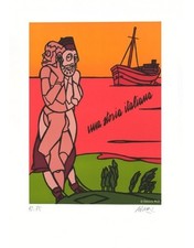 Valerio Adami lithographie originale Una storia, lithography by Adami