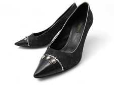 CHAUSSURES LOUIS VUITTON RAQUEL 37 TOILE MINI MONOGRAM LIN ESCARPINS SHOE 865€