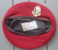 Béret Parachutiste vintage 1980s RPIMa Troupes de Marine TDM ORIGINAL + INSIGNE