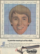 PUBLICITE 1980  GILETTE CONTOUR  rasoir qui suit les reliefs