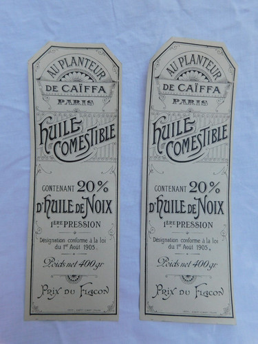 Etiquettes papier huile - papier,