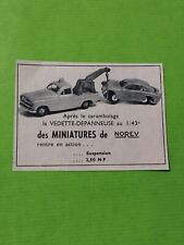 PUBLICITE NOREV VEDETTE DEPANNEUSE CARAMBOLAGE MINIATURE VOITURE - ( C0 )