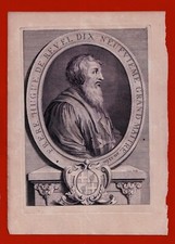 GS19-GRAVURE-HUGUES DE REVEL-GRAND MAITRE-CHEVALIERS HOSPITALIERS-MALTE-1726