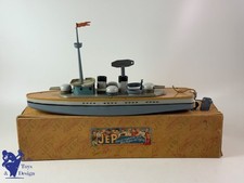 JOUET ANCIEN JEP 917-3 BATEAU CROISEUR MECANIQUE 1938 41CM