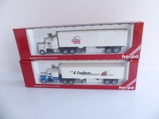 HERPA 1:87 HO 2 CAMIONS TYPE AMERICAIN + REMORQUES LISTER NORTHERN CARTAGE