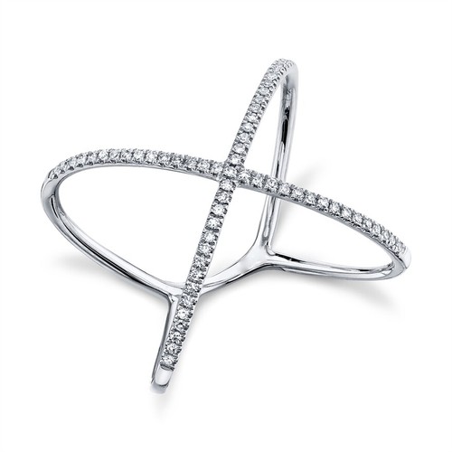 Bague croisée blanc 14k - croisée, en