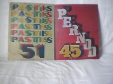 2 plaques publicitaires en plastique Pastis 51 et Pernod 45, Grafa