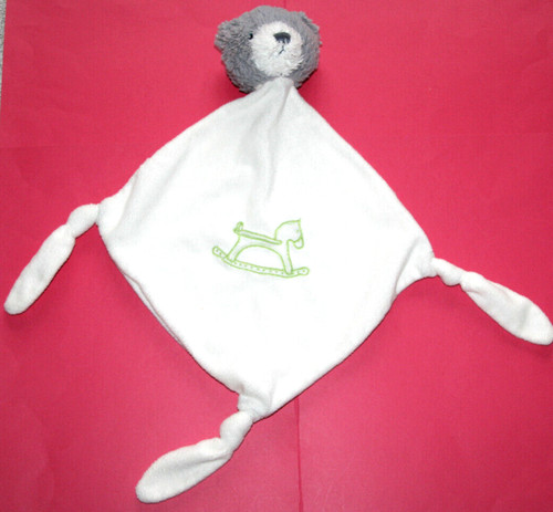 Carre blanc doudou ours gris - carre,