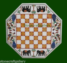 18 " Marbre Table Top Blanc