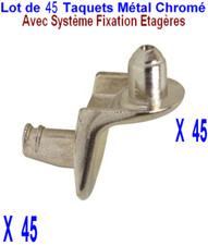 45 Taquets Métal ,Trou environ de Ø 5 mm,,Possible de Fixer les Etagères,Armoire