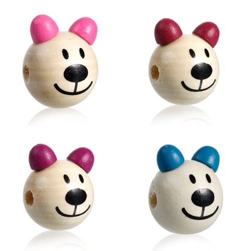 Perle ourson 25mm tete - perle,